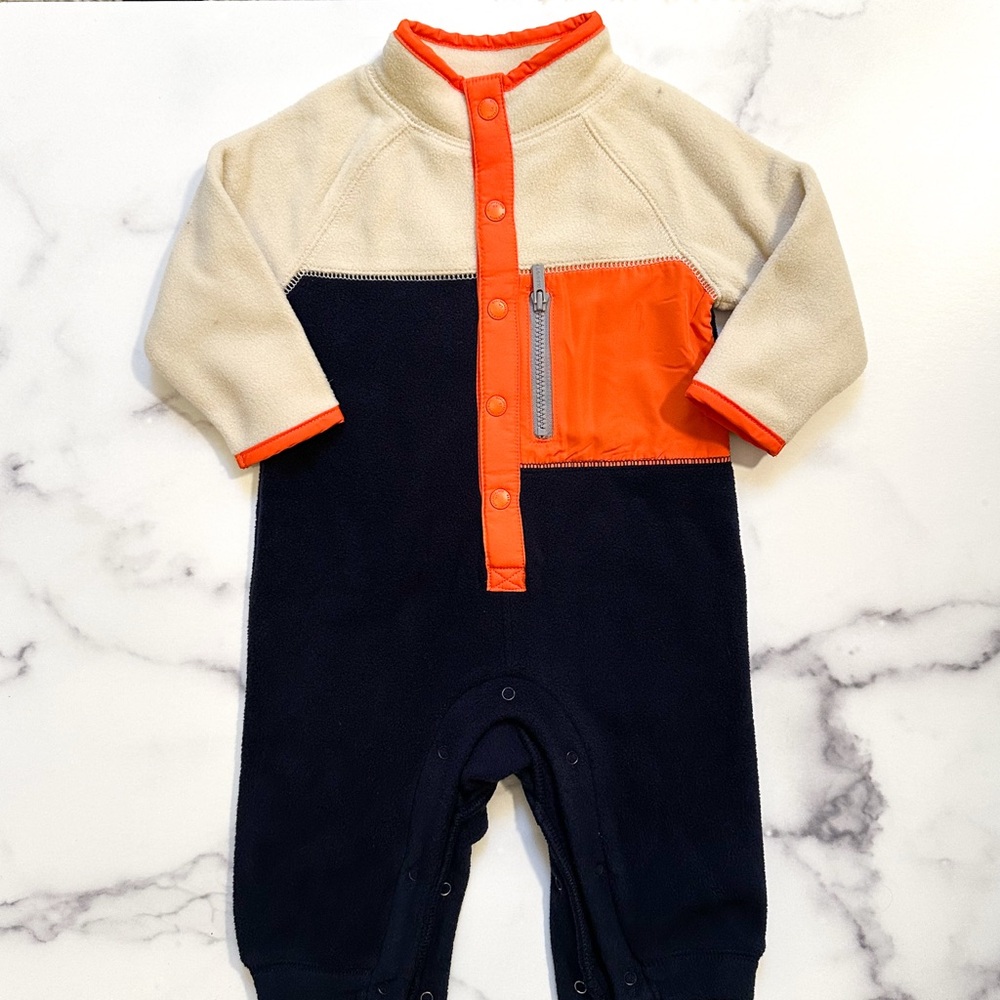 Old Navy Fleece Body Suit in Navy, Cream, and Orange